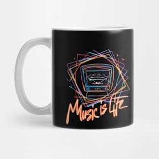 "Neon VU Meter Graffiti Art Print" - Music Life Lover Song Mug